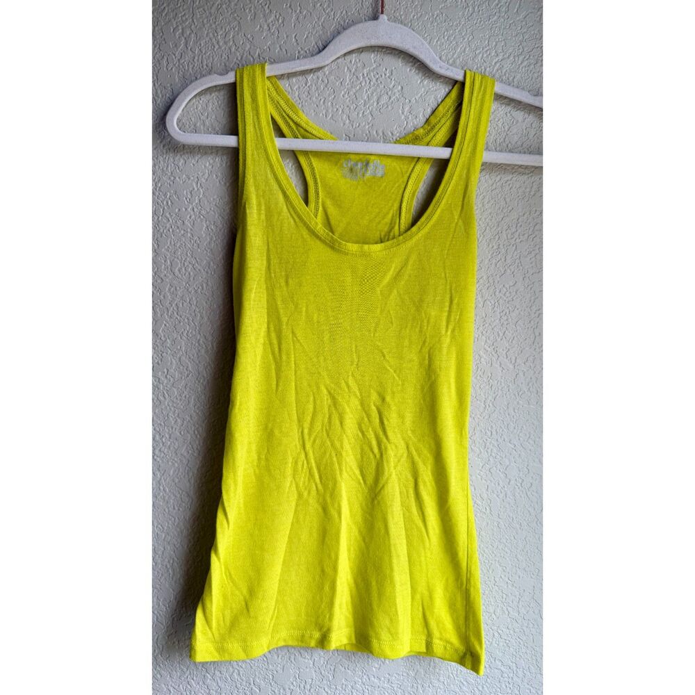 Charlotte Russe Neon Chartreuse Lime Racerback Tank Top XS 2010s